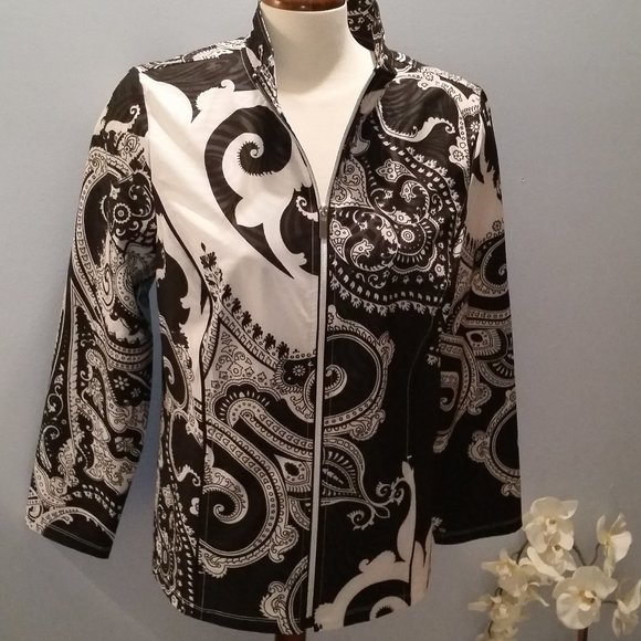 Chicos black and white abstract jacket NWT - Picture 1 of 5